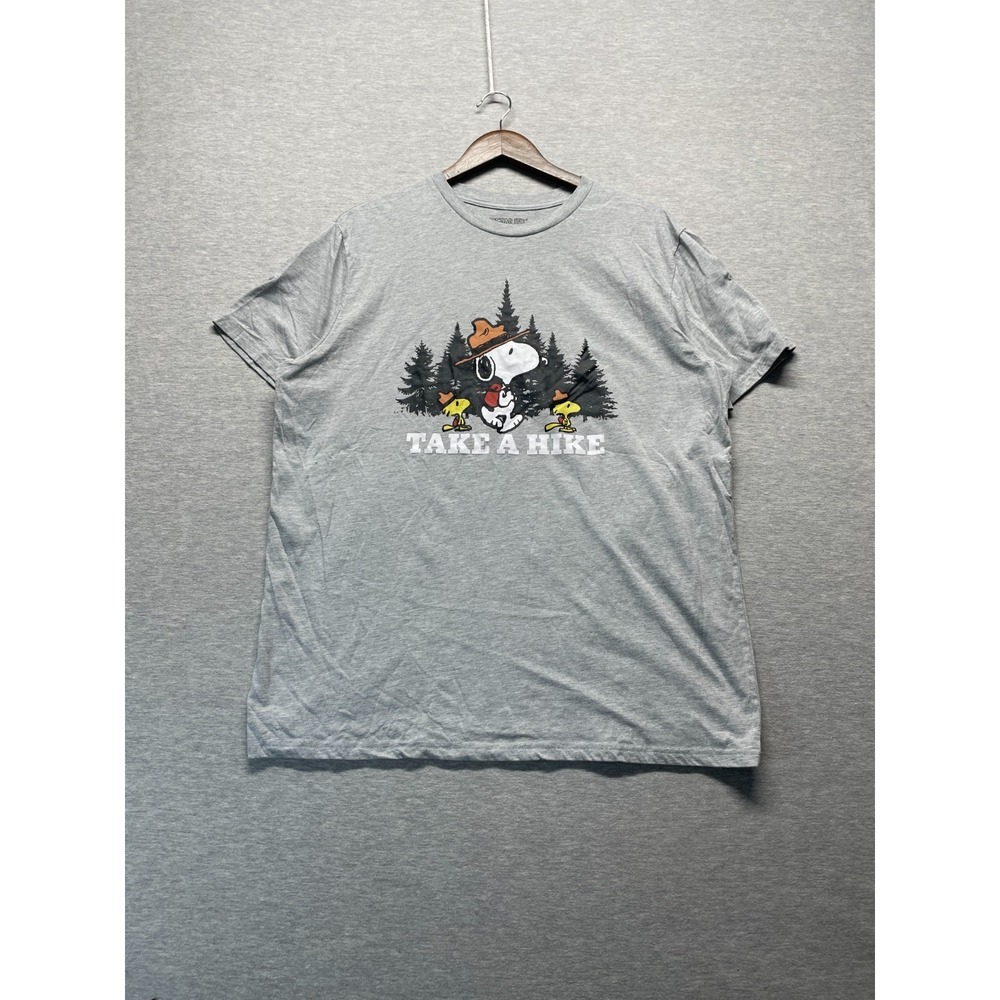 Hybrid Apparel Peanuts Snoopy Take A Hike T Shirt Mens XL Heather Gray Graphic